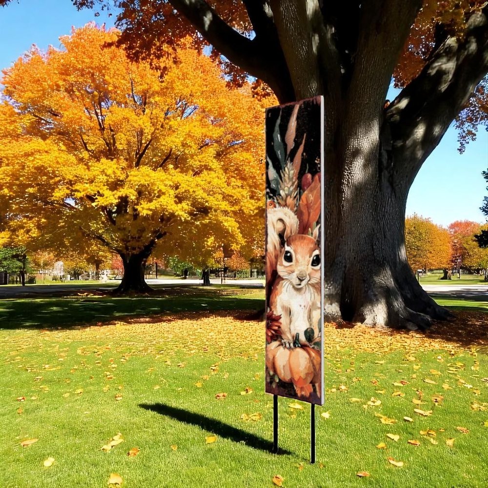 42" Black Tan And Orange Solid Wood Squirrels Garden Stake HomeRoots