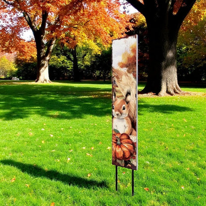 42" White And Brown Solid Wood Squirrels Garden Stake HomeRoots