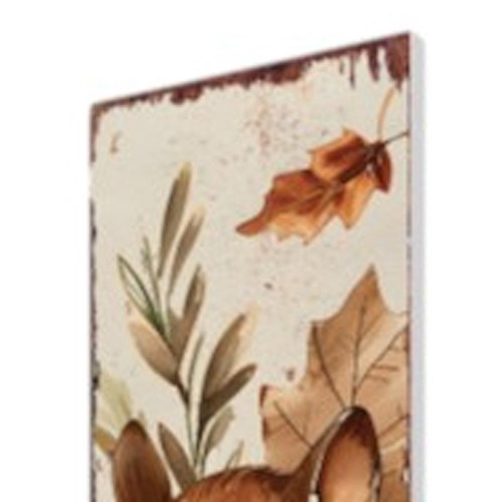 42" Tan Orange And Off White Solid Wood Squirrels Garden Stake HomeRoots