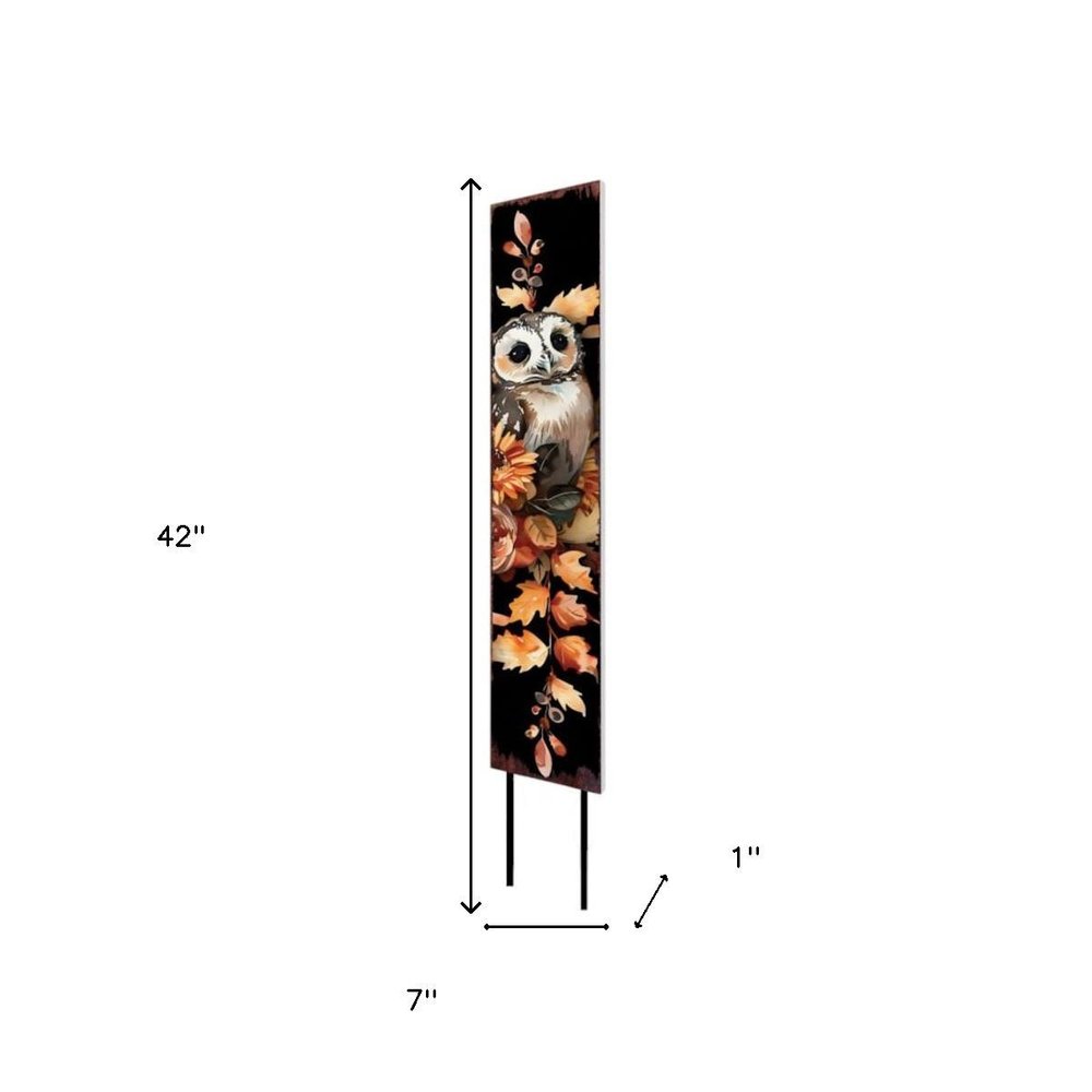 42" White And Brown Floral Bouquet Solid Wood Birds Garden Stake HomeRoots