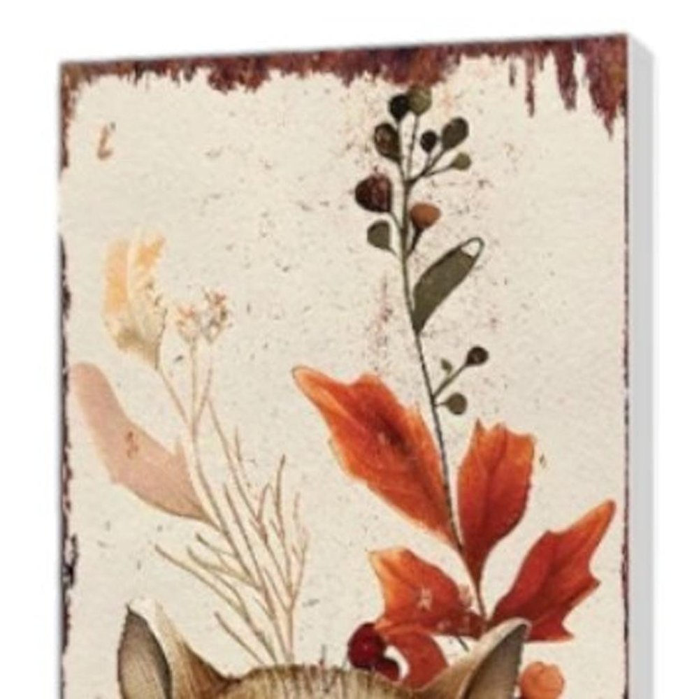 7" White Brown And Green Solid Wood Garden Stake HomeRoots