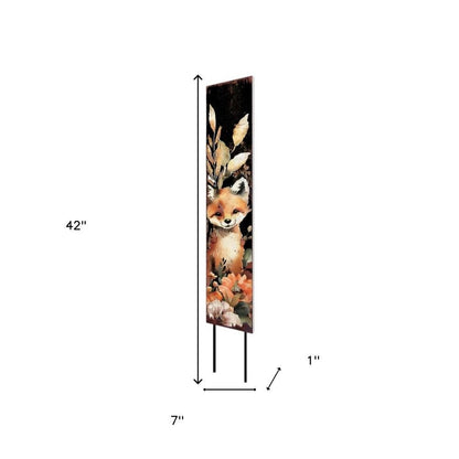 42" Black And Brown Solid Wood Fox Garden Stake HomeRoots