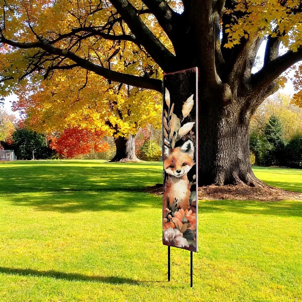 42" Black And Brown Solid Wood Fox Garden Stake HomeRoots