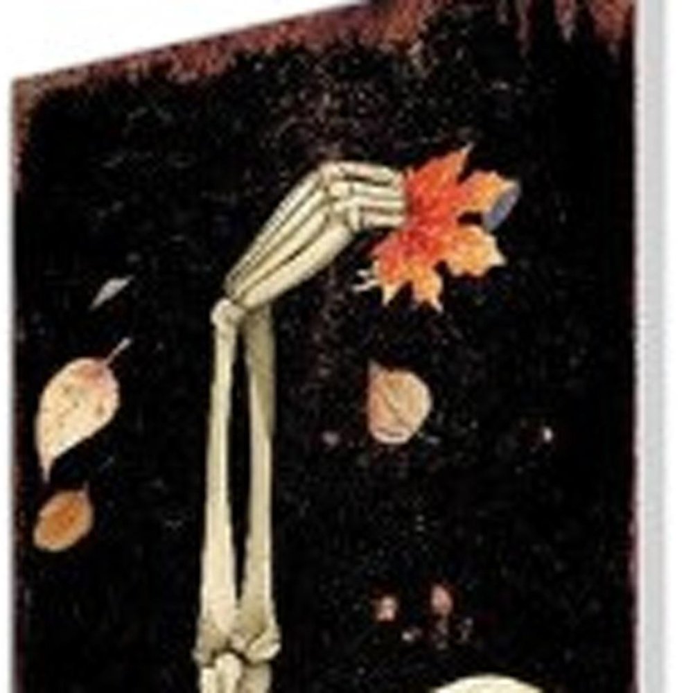 42" Black And White Solid Wood Halloween Skeleton Garden Stake HomeRoots