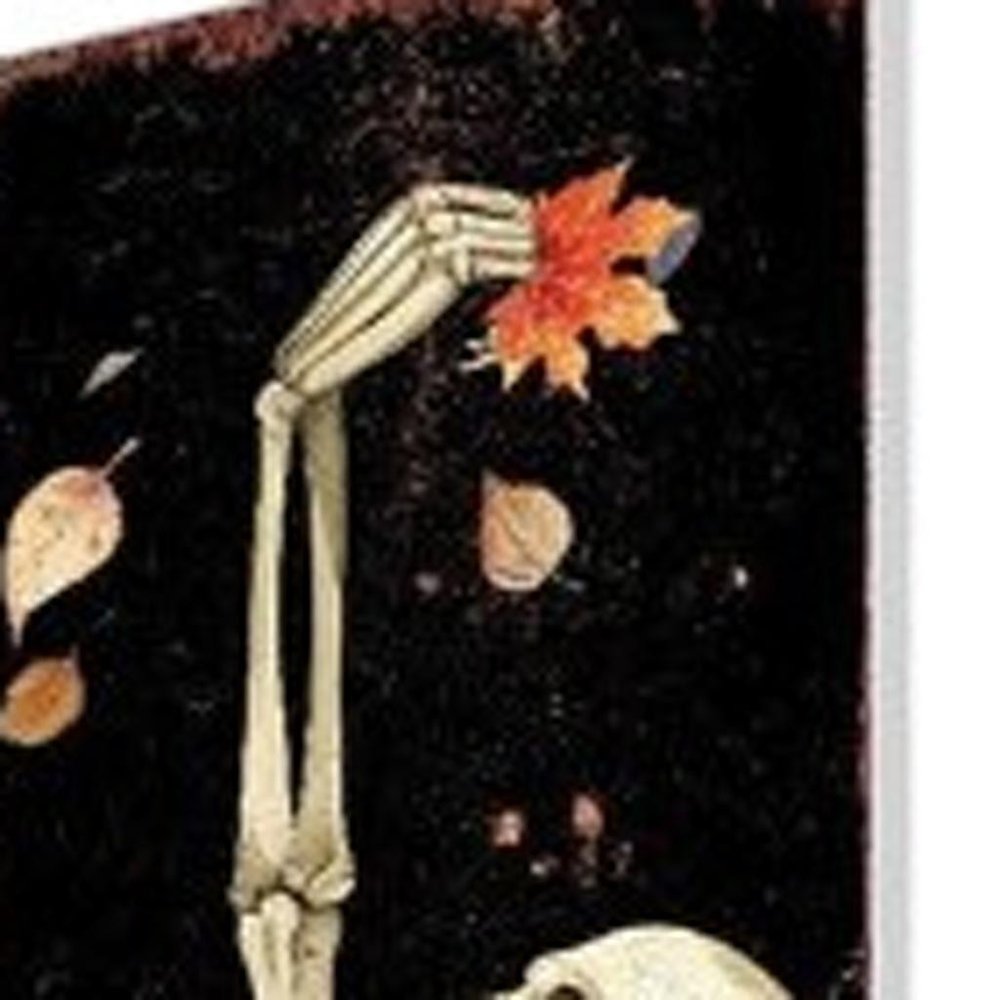 42" Black And White Solid Wood Halloween Skeleton Garden Stake HomeRoots