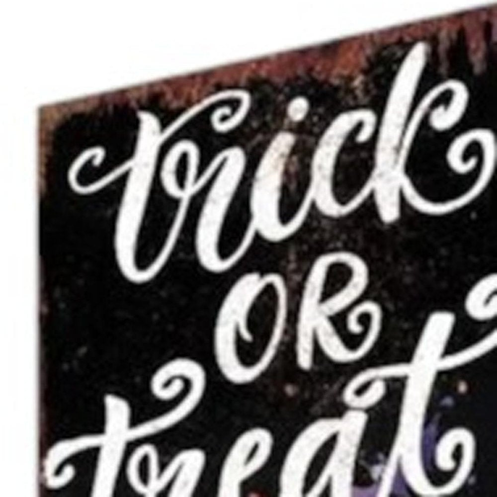 42" Black And Orange Trick or Treat Halloween Skeleton Solid Wood Garden Stake HomeRoots