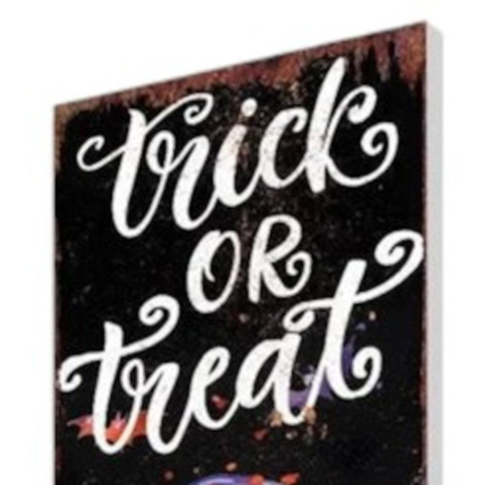 42" Black And Orange Trick or Treat Halloween Skeleton Solid Wood Garden Stake HomeRoots