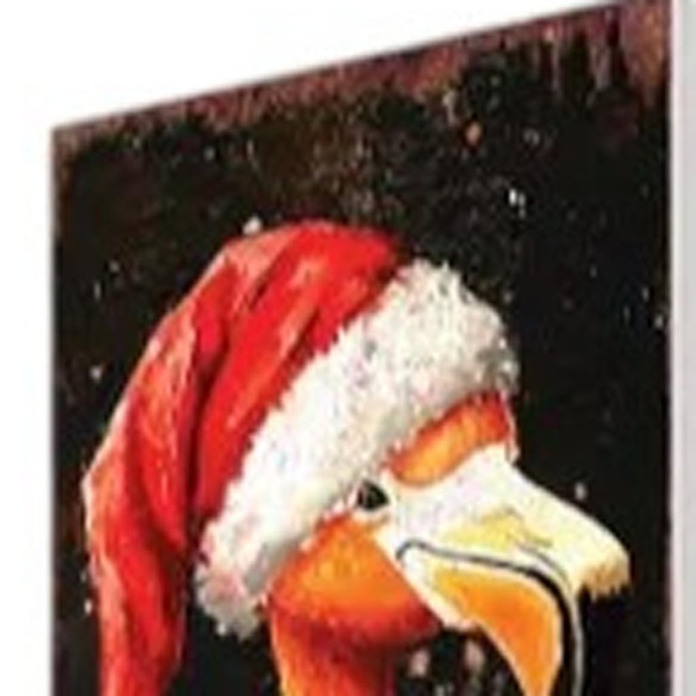 42" Black And Coral Solid Wood Christmas Flamingo Garden Stake HomeRoots