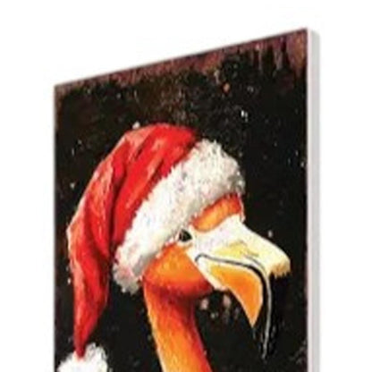 42" Black And Coral Solid Wood Christmas Flamingo Garden Stake HomeRoots