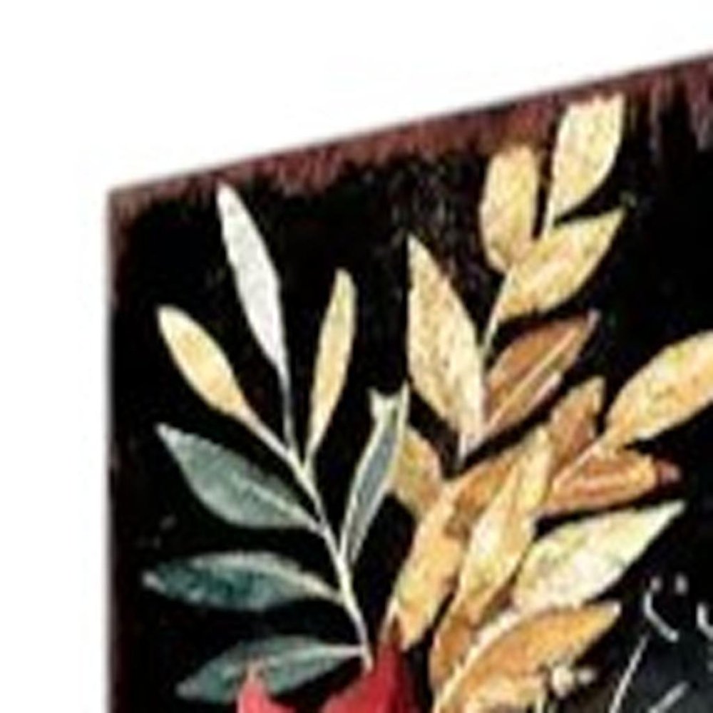 42" Black And Red Solid Wood Christmas Poinsettia Garden Stake HomeRoots