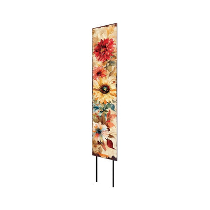 42" Off White Red Orange And Yellow Solid Wood Floral Bouquet Garden Stake HomeRoots