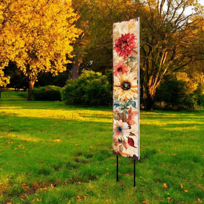42" Off White Red Orange And Yellow Solid Wood Floral Bouquet Garden Stake HomeRoots