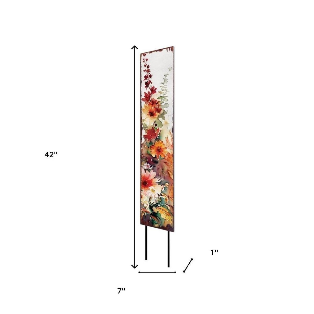 42" White Orange And Brown Solid Wood Garden Stake HomeRoots