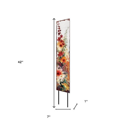 42" White Orange And Brown Solid Wood Garden Stake HomeRoots