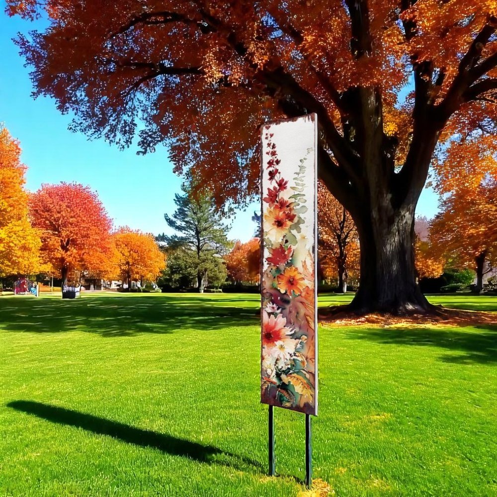 42" White Orange And Brown Solid Wood Garden Stake HomeRoots