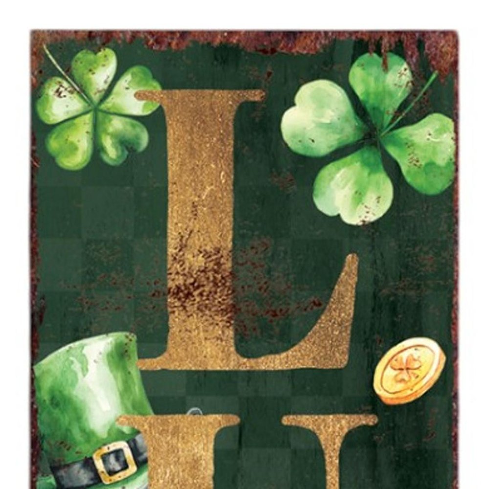 36" Green Gold And Black Solid Wood Luck St Patrick's Day Porch Sign HomeRoots