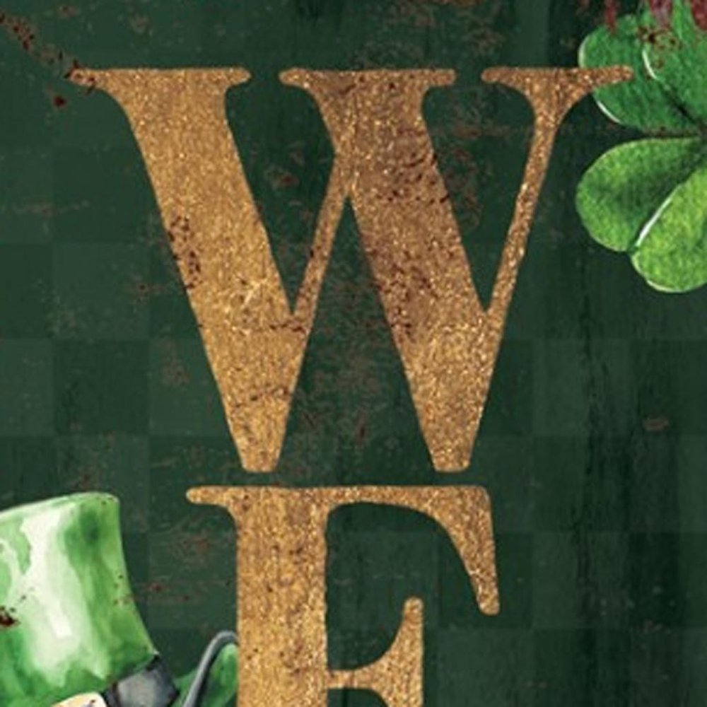 36" Green And Gold Solid Wood Welcome St Patrick's Day Porch Sign HomeRoots