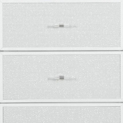 62" White Faux Crystal Glitter Wood Lighted Nine Drawer Triple Dresser
