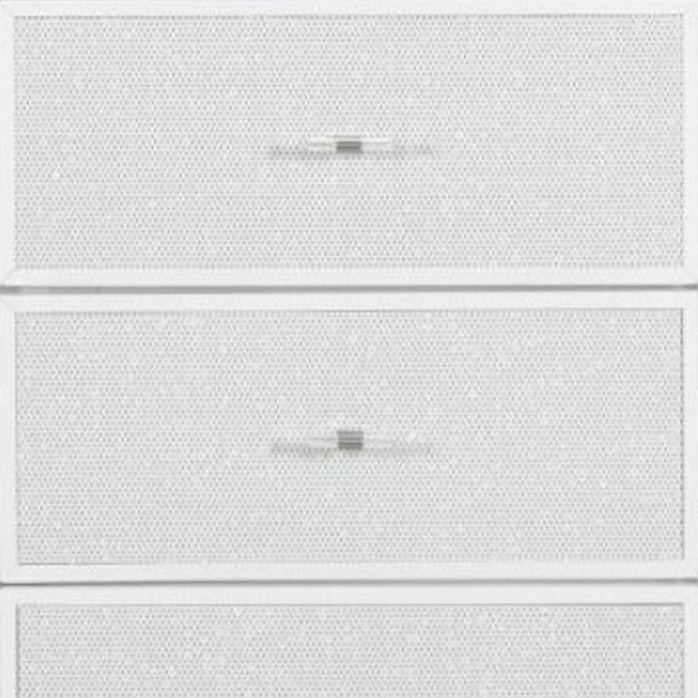 62" White Faux Crystal Glitter Wood Lighted Nine Drawer Triple Dresser — view 6