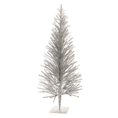 4' Silver Tinsel Sparse Pine Christmas Tree HomeRoots