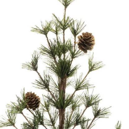 Set of Two 32" Mini Artificial Pine Trees With Pinecones In Rustic Brown Pots HomeRoots