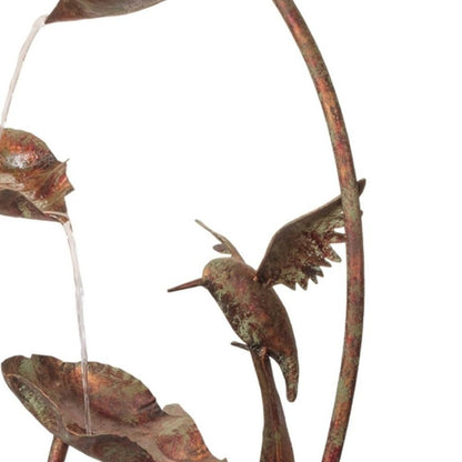 42" Brown Metal LED lights Birds Garden Art HomeRoots