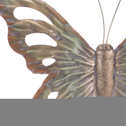 Set of Two Gold And Silver Metal Insect Garden Art HomeRoots