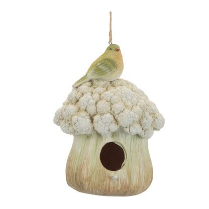 Set of Two Beige And Green Ceramic Birds Garden Art HomeRoots