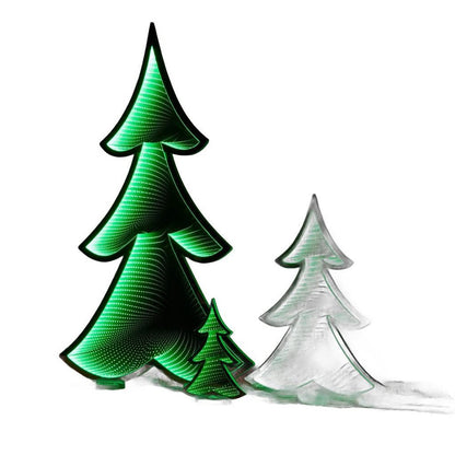 24" Green Acrylic Trees Christmas Christmas Tree Tabletop Sculpture with LED HomeRoots