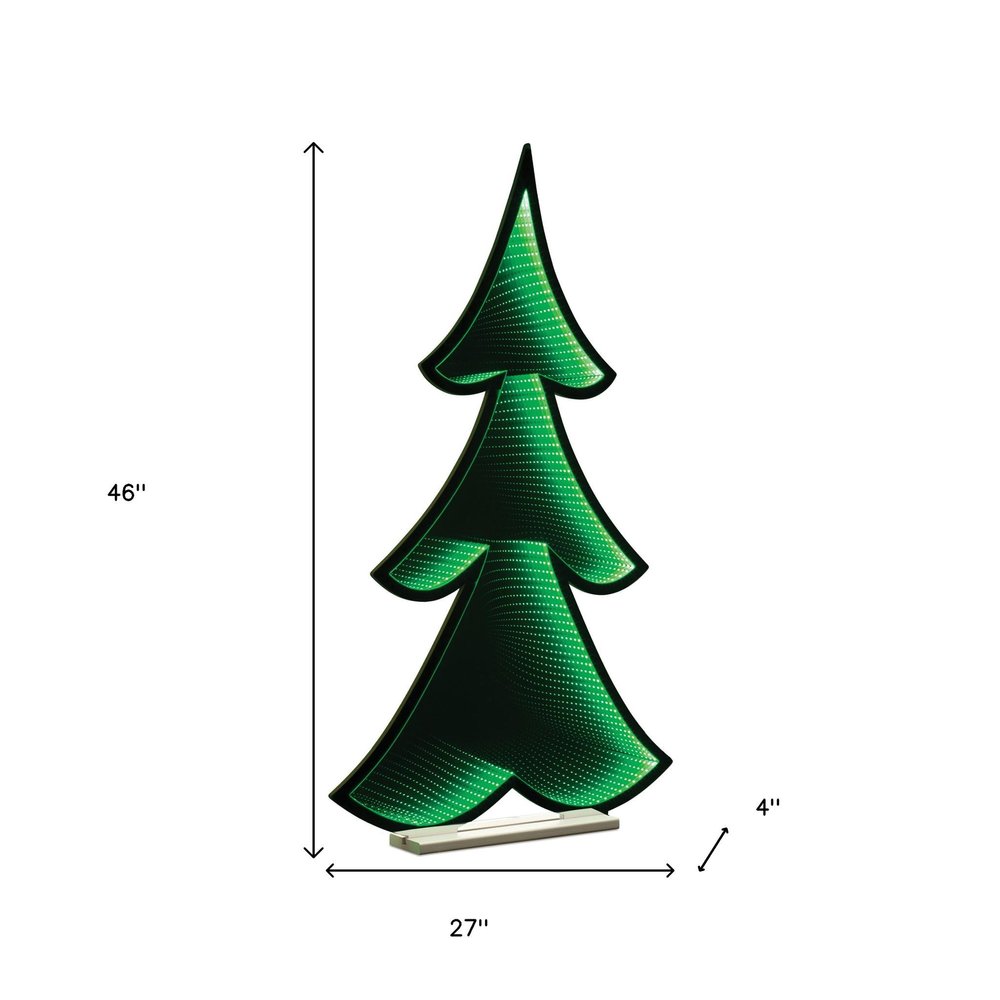 46" Green Acrylic Trees Christmas Christmas Tree Tabletop Sculpture with LED HomeRoots