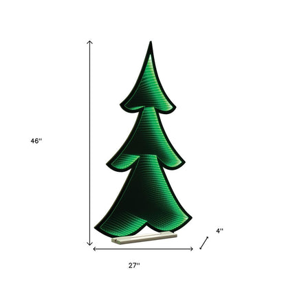 46" Green Acrylic Trees Christmas Christmas Tree Tabletop Sculpture with LED HomeRoots