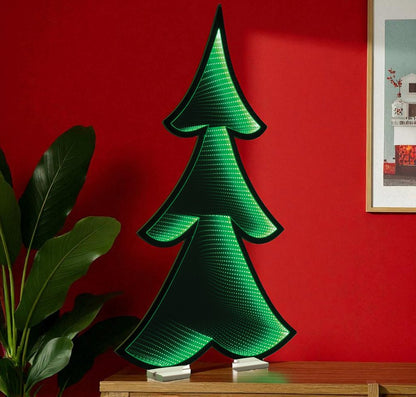 46" Green Acrylic Trees Christmas Christmas Tree Tabletop Sculpture with LED HomeRoots