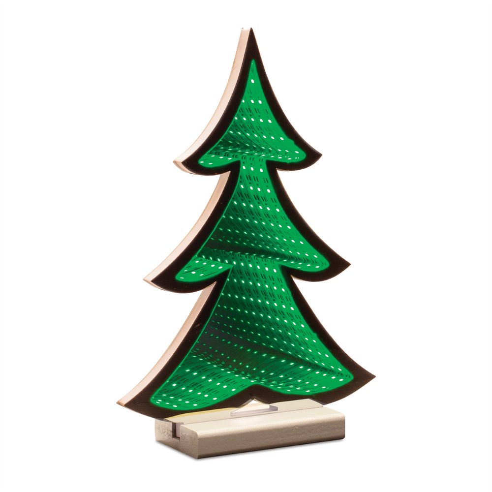 12" Green Acrylic Trees Christmas Christmas Tree Tabletop Sculpture with LED HomeRoots