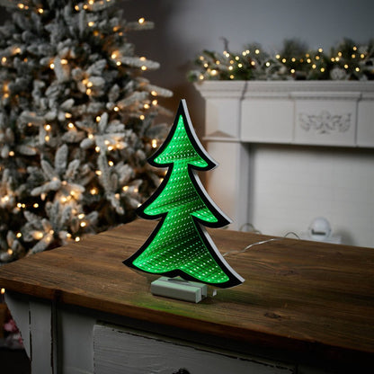 12" Green Acrylic Trees Christmas Christmas Tree Tabletop Sculpture with LED HomeRoots