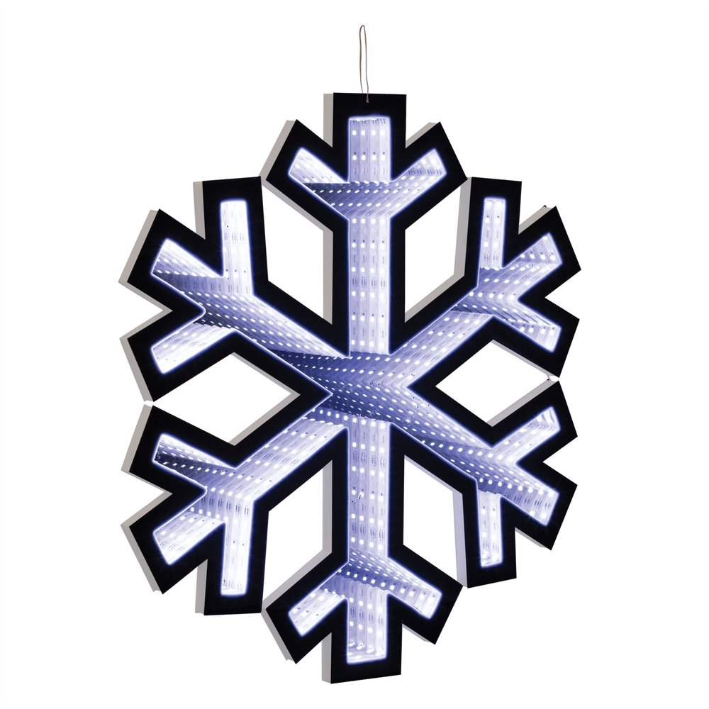 16" White Acrylic Christmas Snowflakes Tabletop Sign with LED HomeRoots