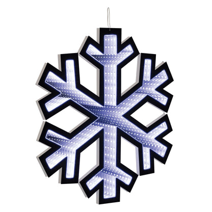 16" White Acrylic Christmas Snowflakes Tabletop Sign with LED HomeRoots