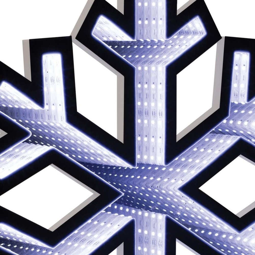 16" White Acrylic Christmas Snowflakes Tabletop Sign with LED HomeRoots