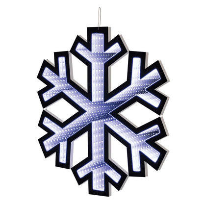 16" White Acrylic Christmas Snowflakes Tabletop Sign with LED HomeRoots