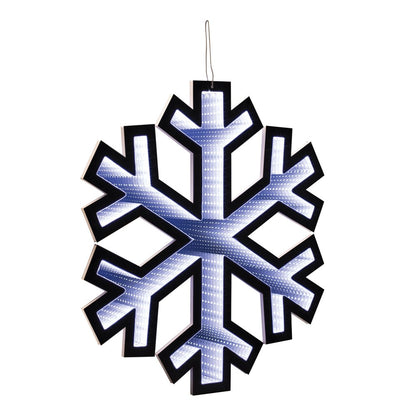 24" White Acrylic Christmas Snowflakes Tabletop Sign with LED HomeRoots