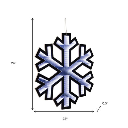 24" White Acrylic Christmas Snowflakes Tabletop Sign with LED HomeRoots