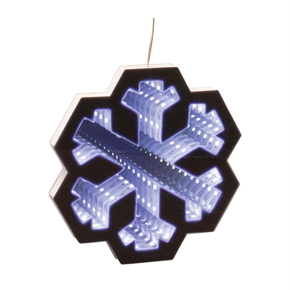 6" White Acrylic Christmas Snowflakes Tabletop Sign with LED HomeRoots
