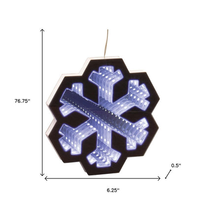 6" White Acrylic Christmas Snowflakes Tabletop Sign with LED HomeRoots