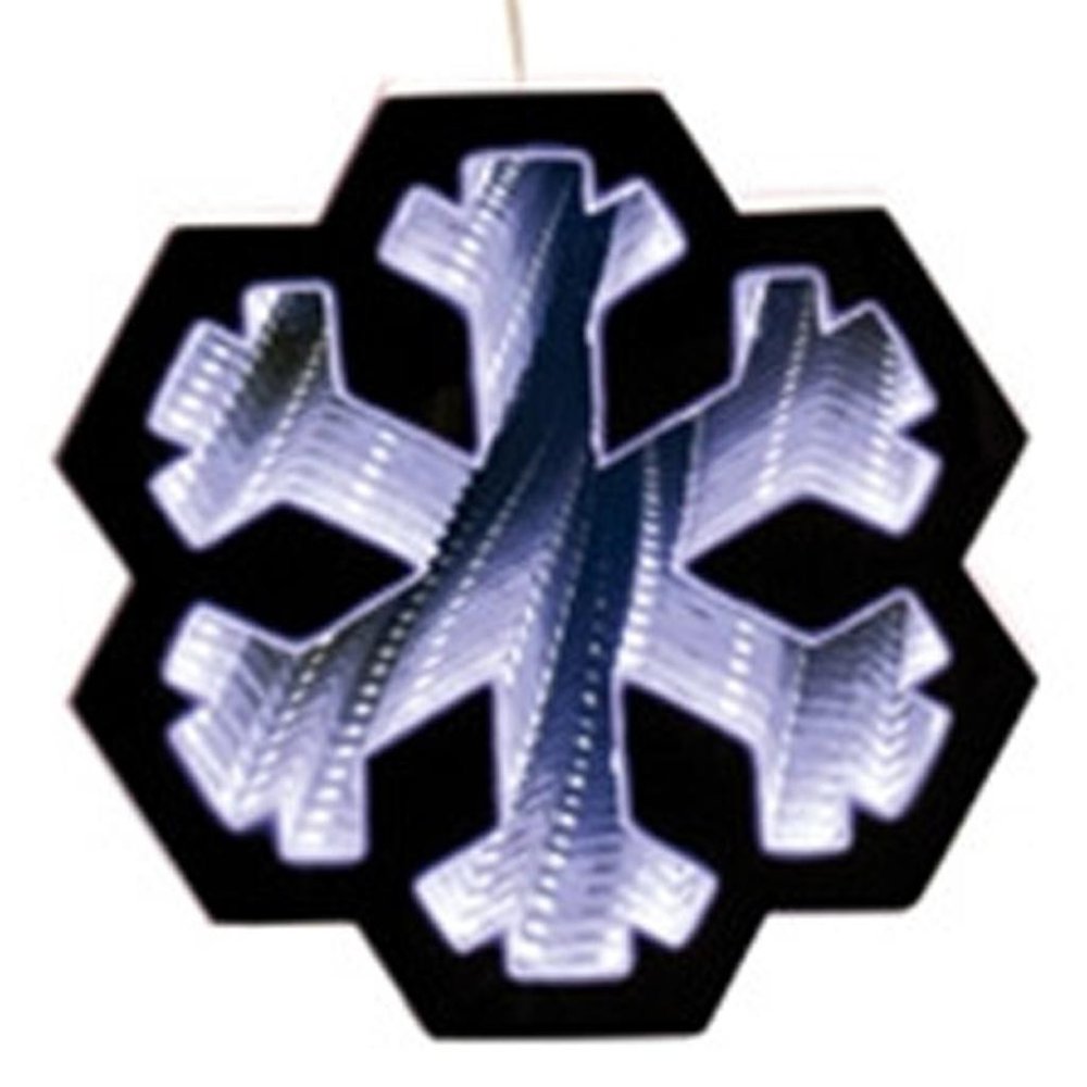 6" White Acrylic Christmas Snowflakes Tabletop Sign with LED HomeRoots