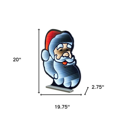 20" Red And White Acrylic Christmas Santa Tabletop Sign with LED HomeRoots