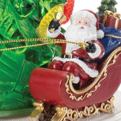 11" Red And Brown Plastic Trees Christmas Christmas Tree Tabletop Sculpture with LED HomeRoots