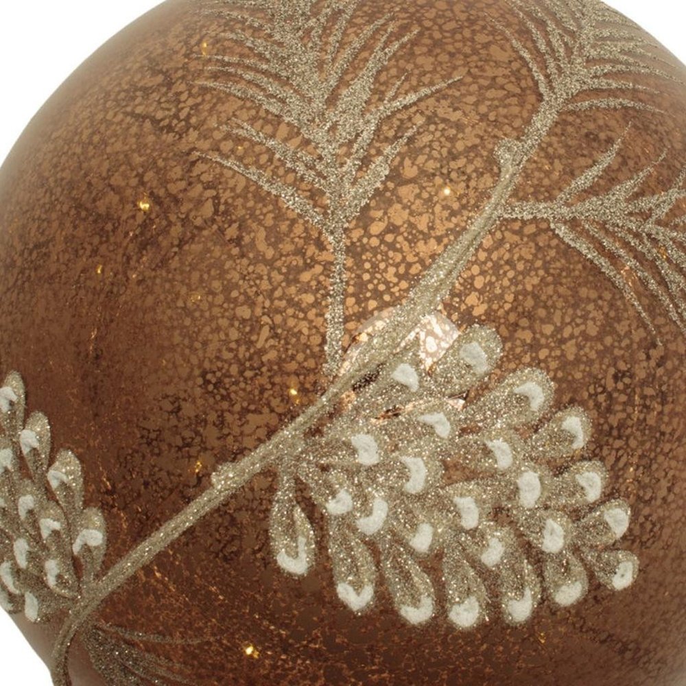 Set of Two Brown And Gray Glass Pinecone Tabletop Sculpture with LED HomeRoots