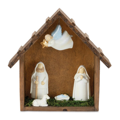 10" Brown White And Green Resin Tabletop Sculpture HomeRoots