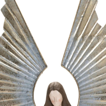 36" White And Gold Polyresin Angel Christmas Tabletop Sculpture HomeRoots