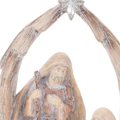 8" Beige And Gray Resin Christmas Tabletop Sculpture HomeRoots