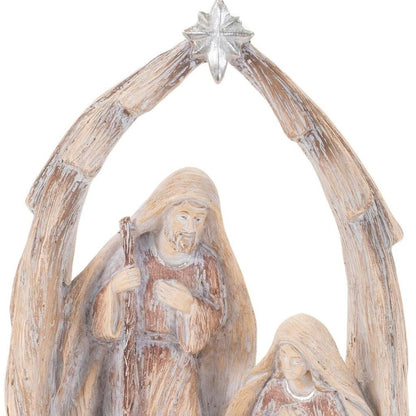8" Beige And Gray Resin Christmas Tabletop Sculpture HomeRoots